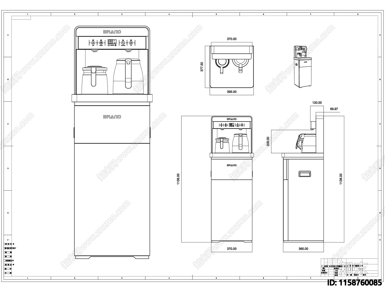 茶吧机制作图cad施工图下载【ID:1158760085】