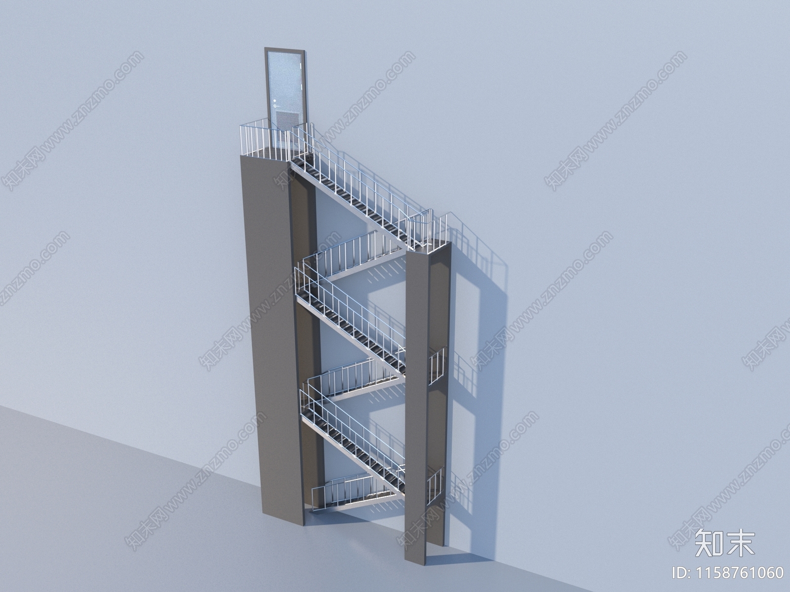 现代户外钢架楼梯3D模型下载【ID:1158761060】