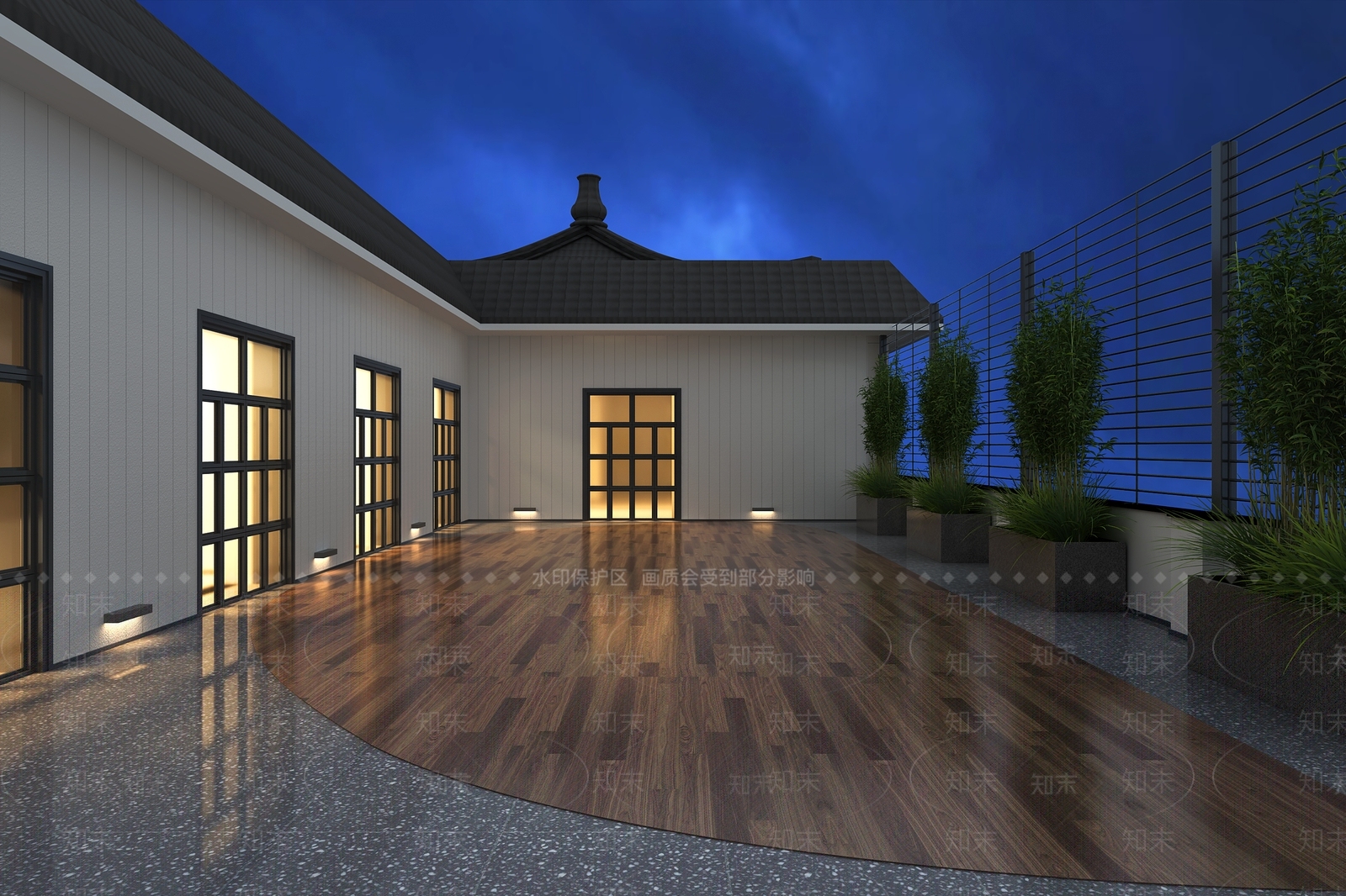 现代屋顶露台3D模型下载【ID:1158763157】