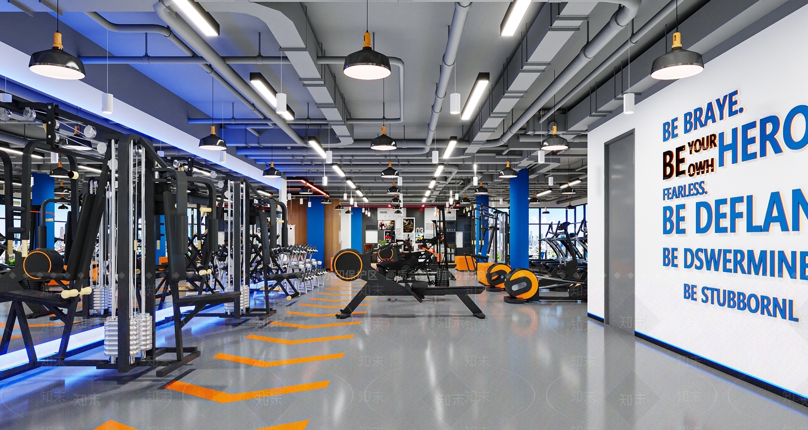 工业风健身房3D模型下载【ID:1158767028】
