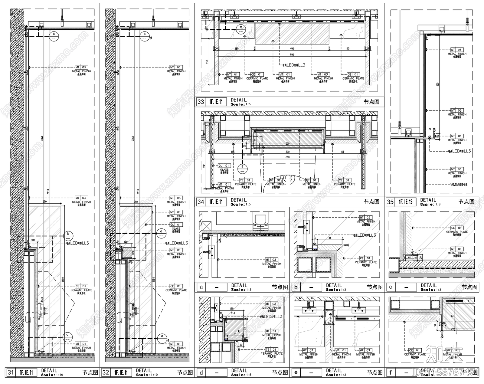 现代办公卫生间小便斗造型超详细大样节点图施工图下载【ID:1158767471】