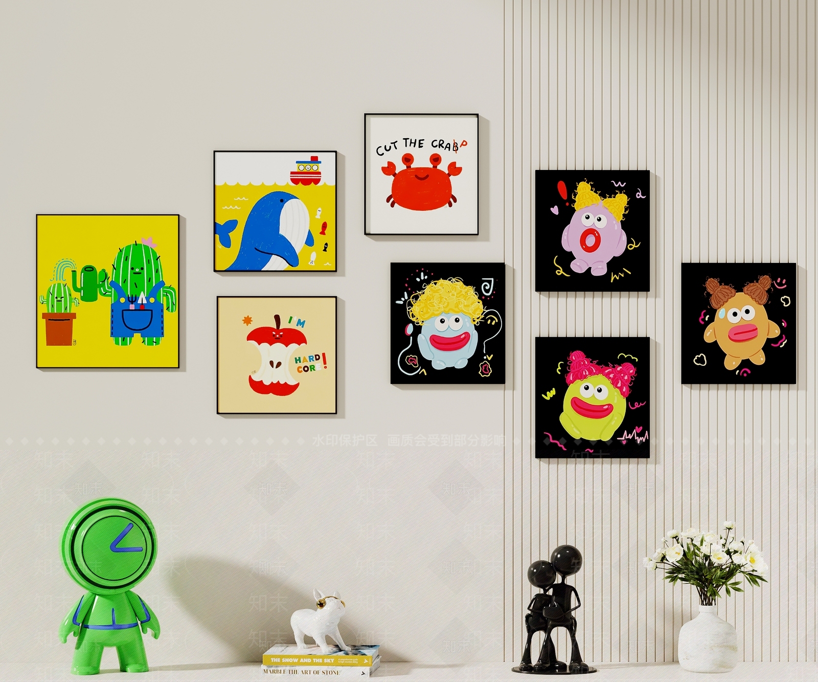 现代儿童装饰画3D模型下载【ID:1158773216】