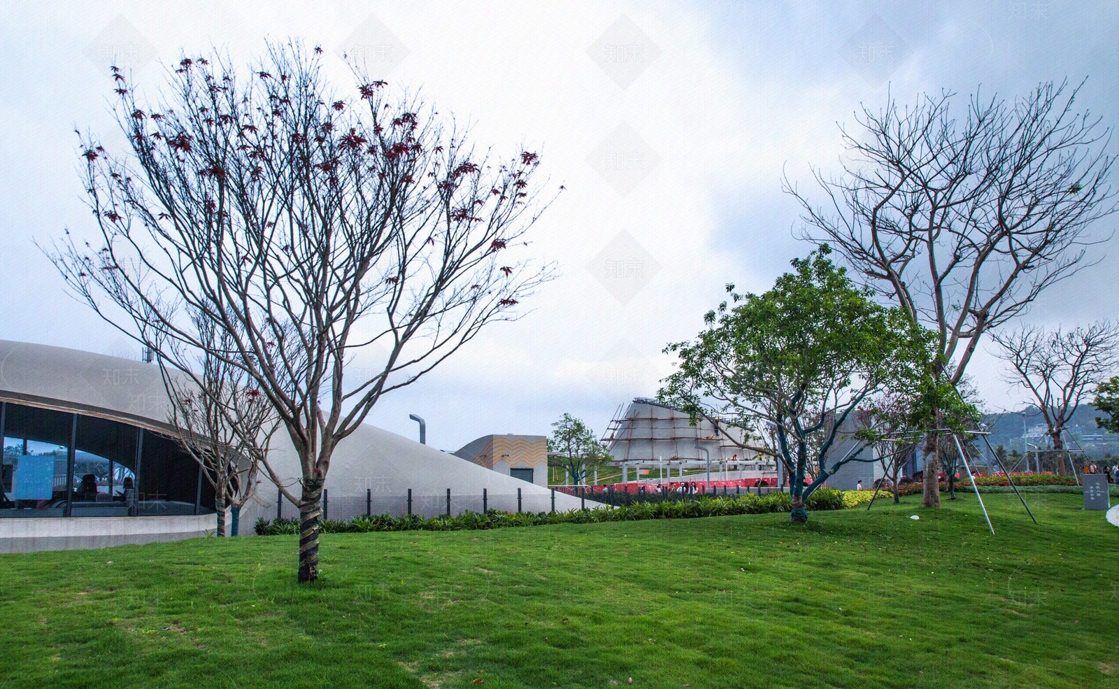 白天小区公园外景贴图下载【ID:1158774372】
