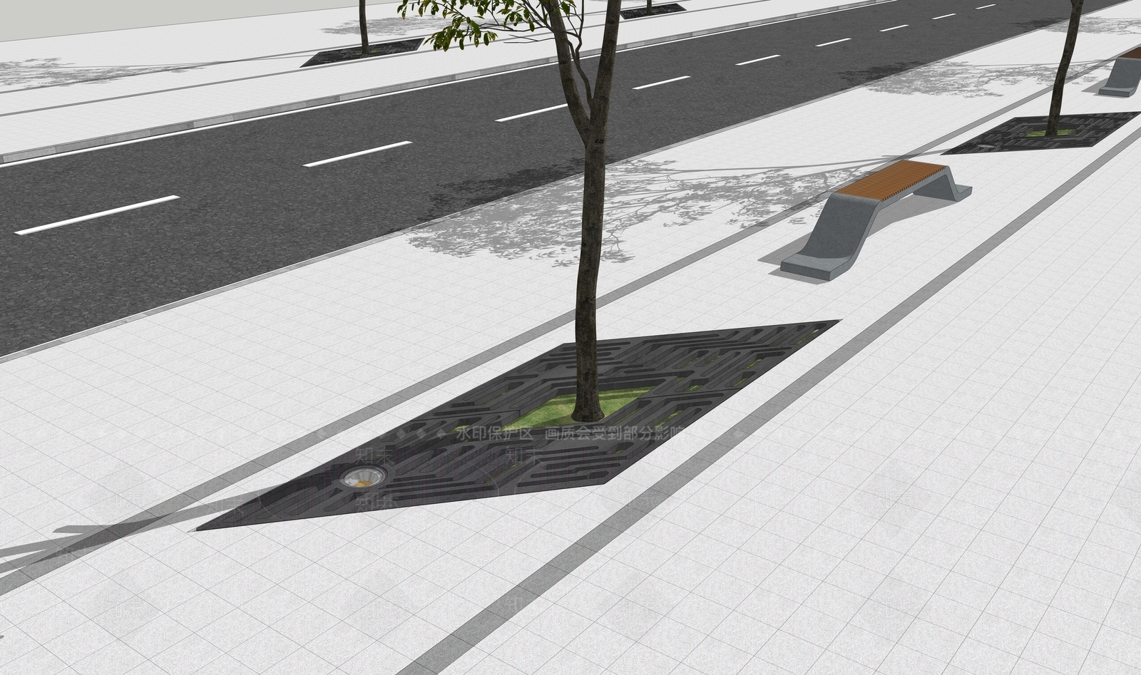 现代景观树篦子SU模型下载【ID:1158774659】