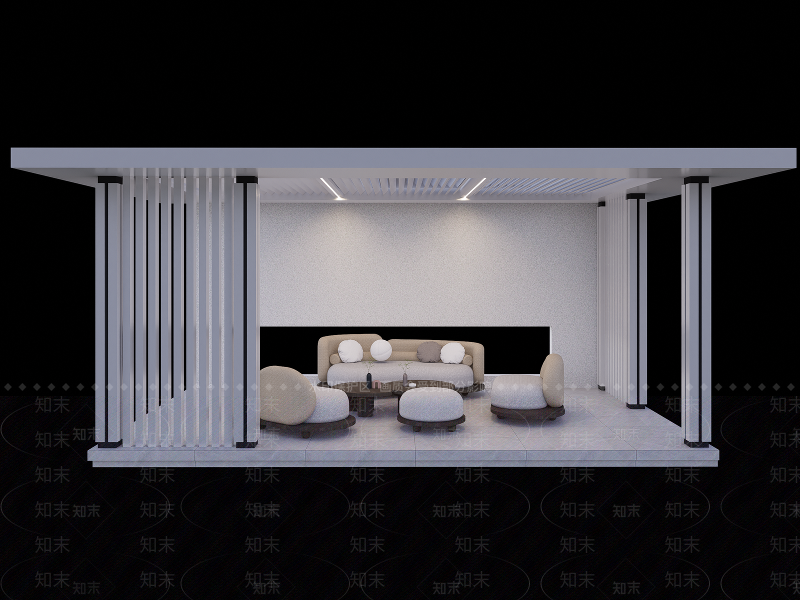 现代风格凉亭SU模型下载【ID:1158777993】