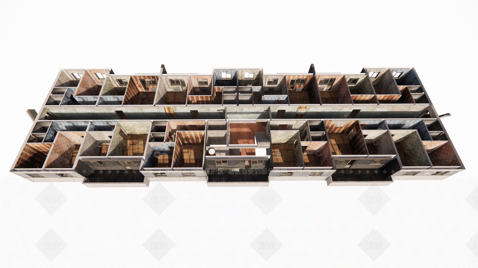 现代破旧房屋家装鸟瞰SU模型下载【ID:1158778274】