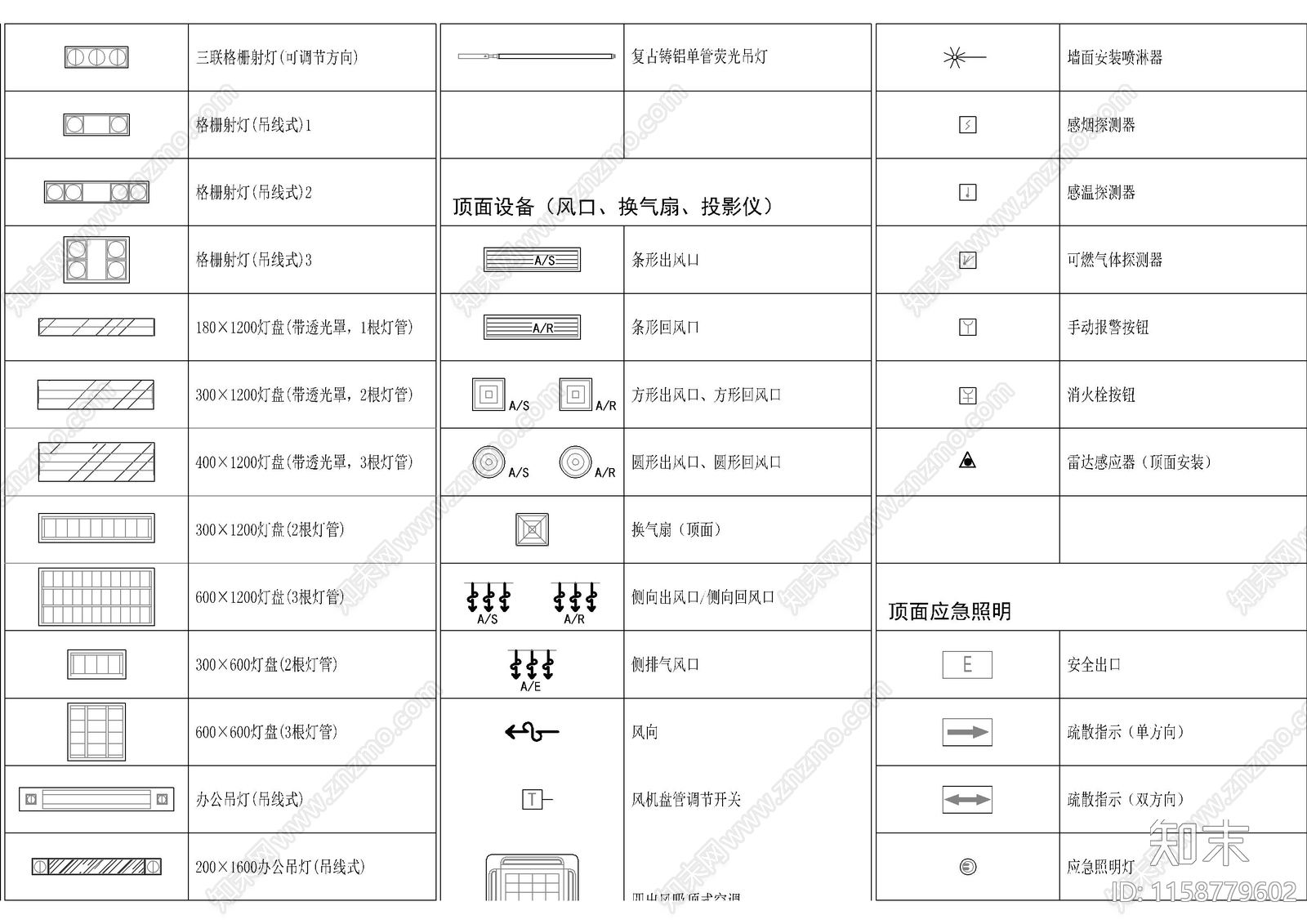 工装餐饮灯具图例设计说明目录图库cad施工图下载【ID:1158779602】