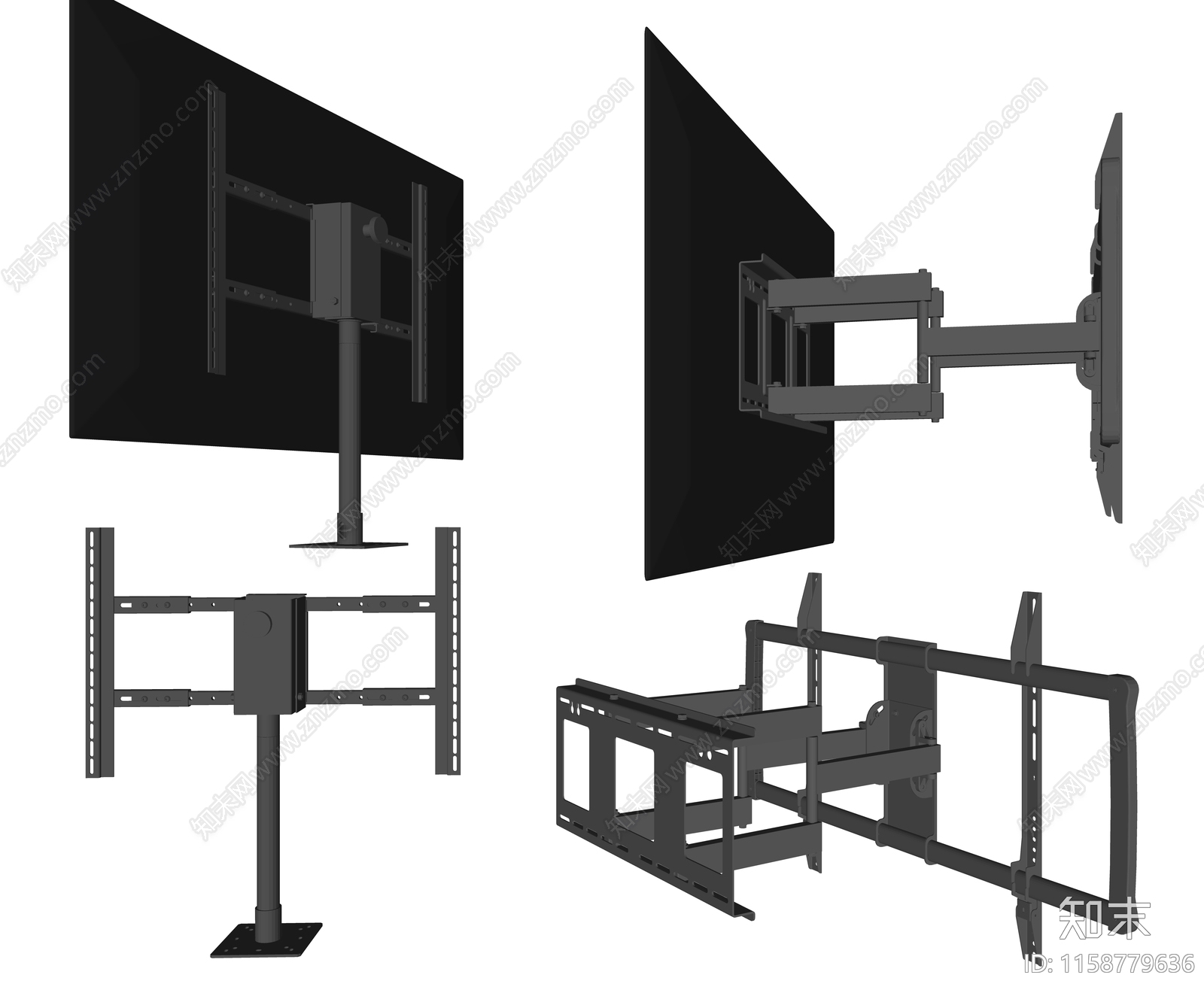 现代显示器支架臂SU模型下载【ID:1158779636】