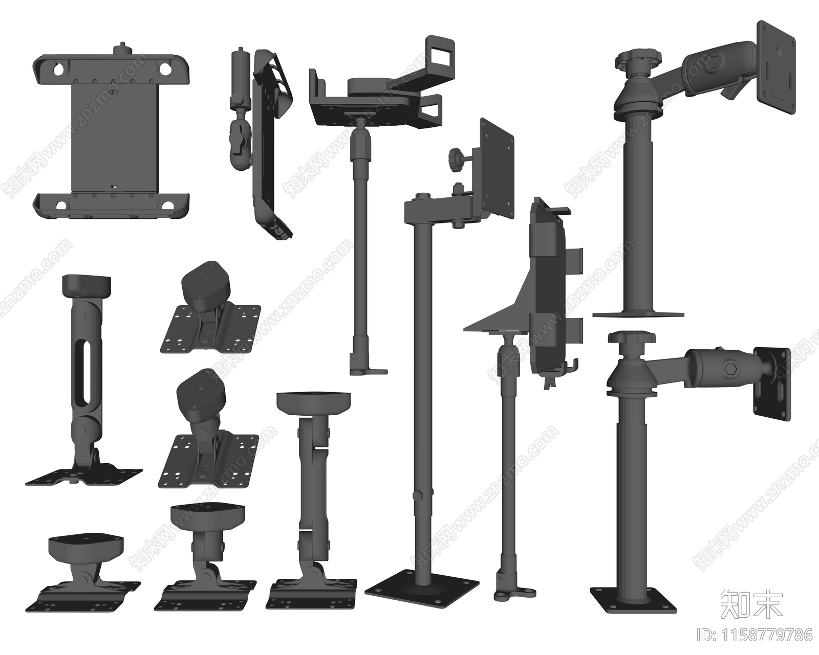 现代显示器支架臂SU模型下载【ID:1158779786】
