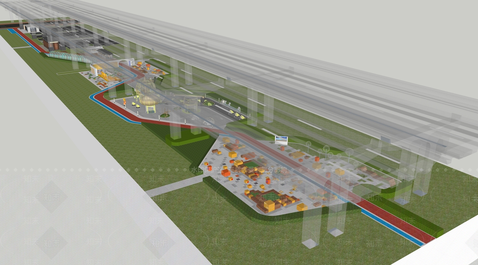 现代口袋公园SU模型下载【ID:1158784159】