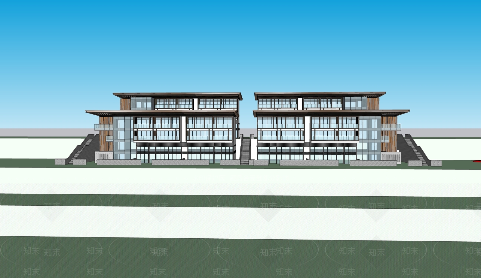 现代多层住宅SU模型下载【ID:1158787339】