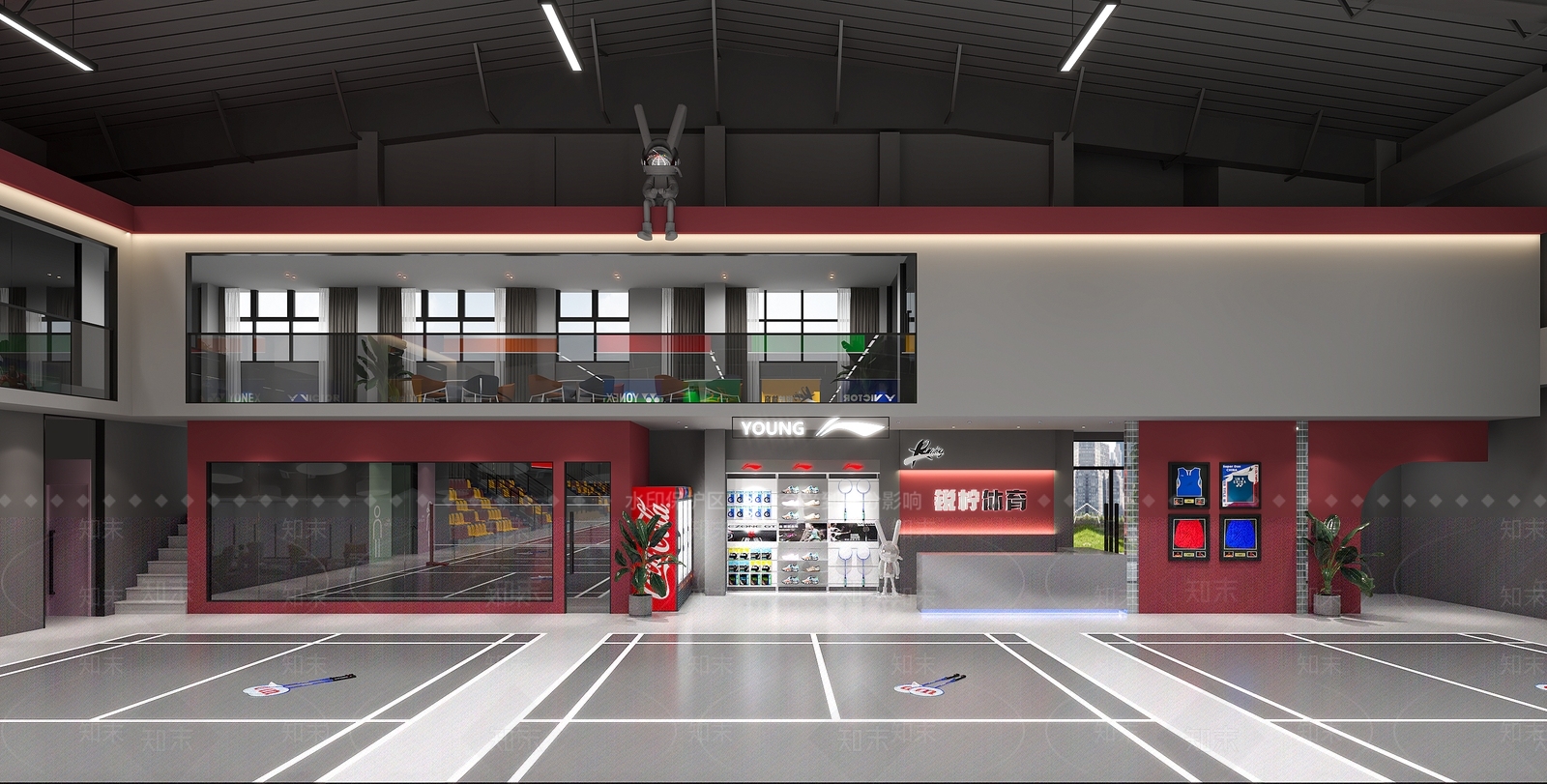 现代羽毛球馆3D模型下载【ID:1158788238】