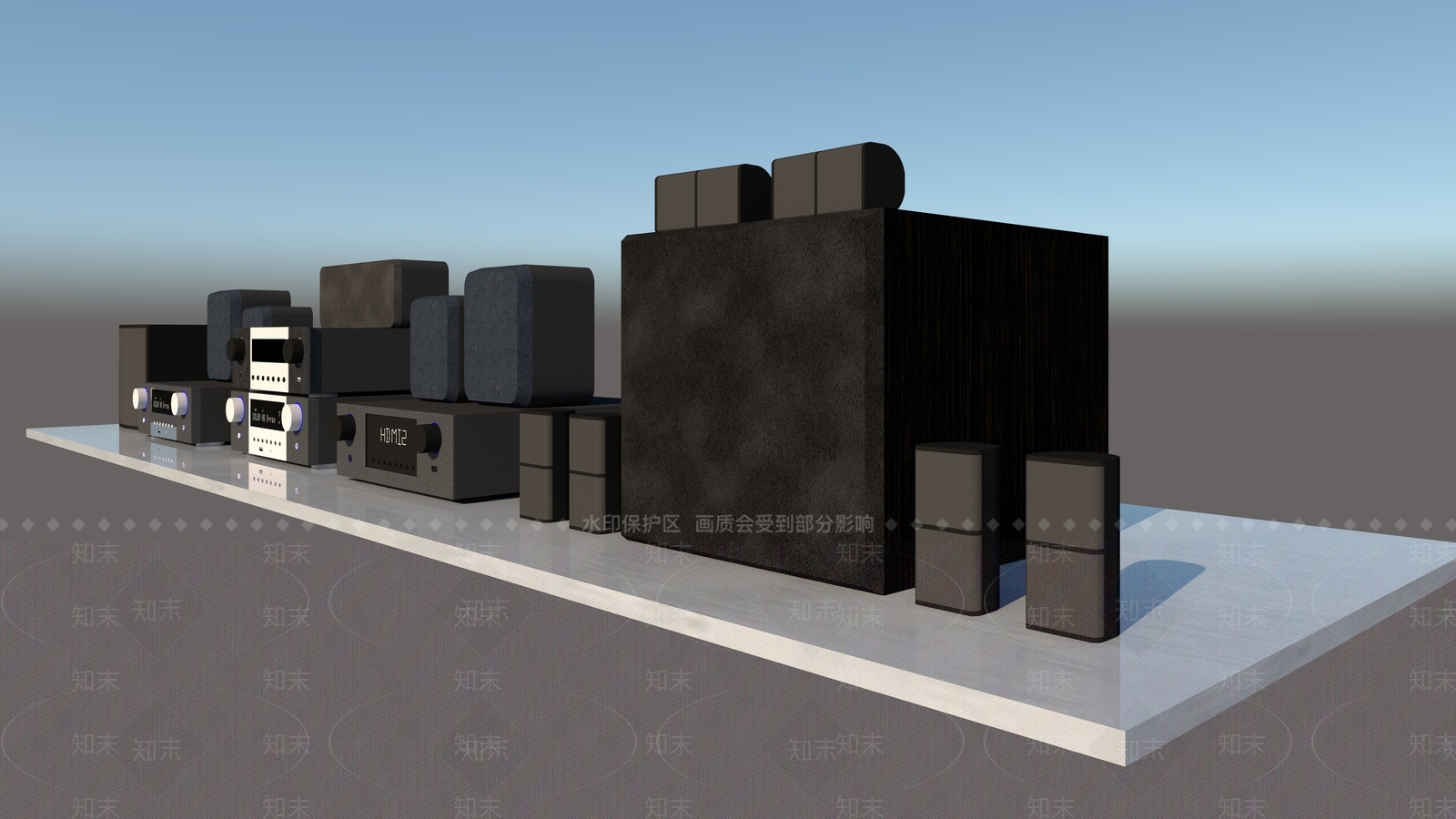 JZ家庭功放音响SU模型下载【ID:1159264259】