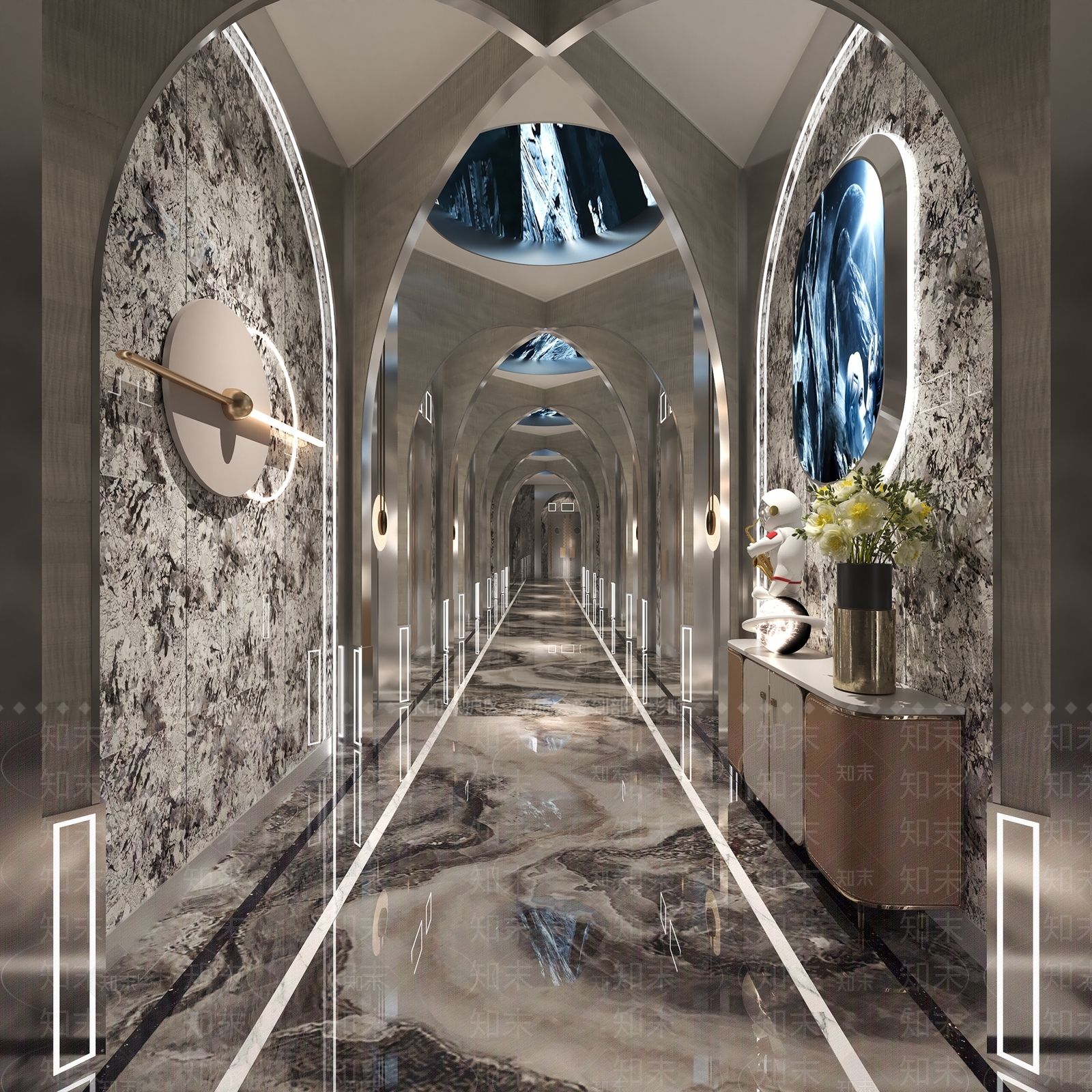 现代KTV走廊3D模型下载【ID:1158790391】