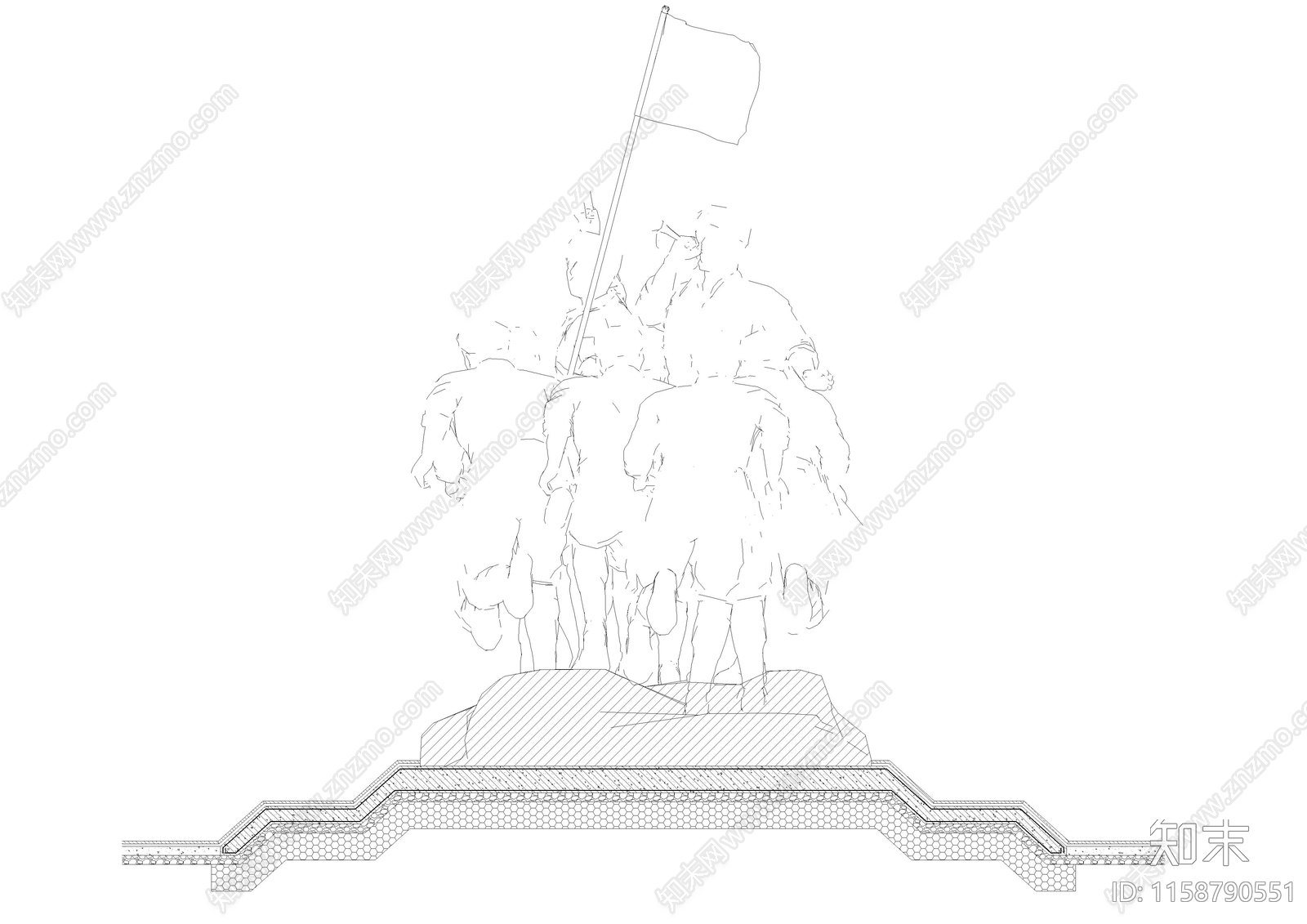 现代建筑景观水景平台休闲公园详图图纸cad施工图下载【ID:1158790551】
