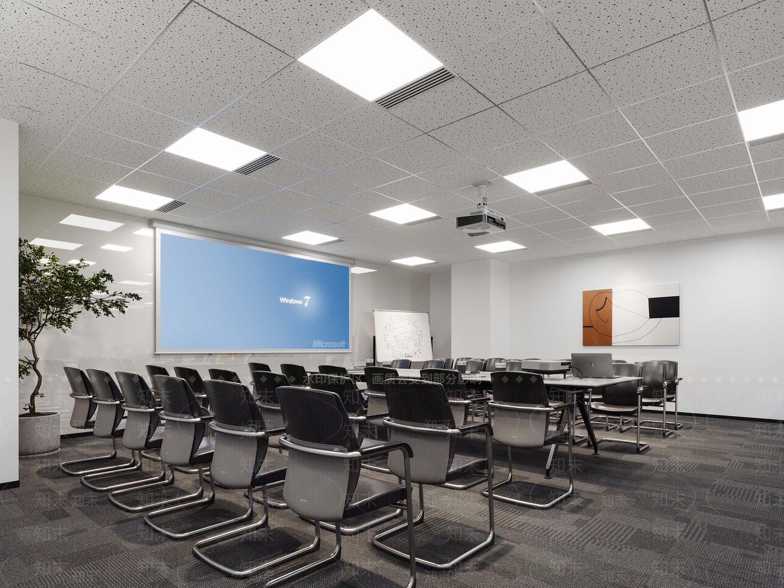 现代办公大厅3D模型下载【ID:1158792163】