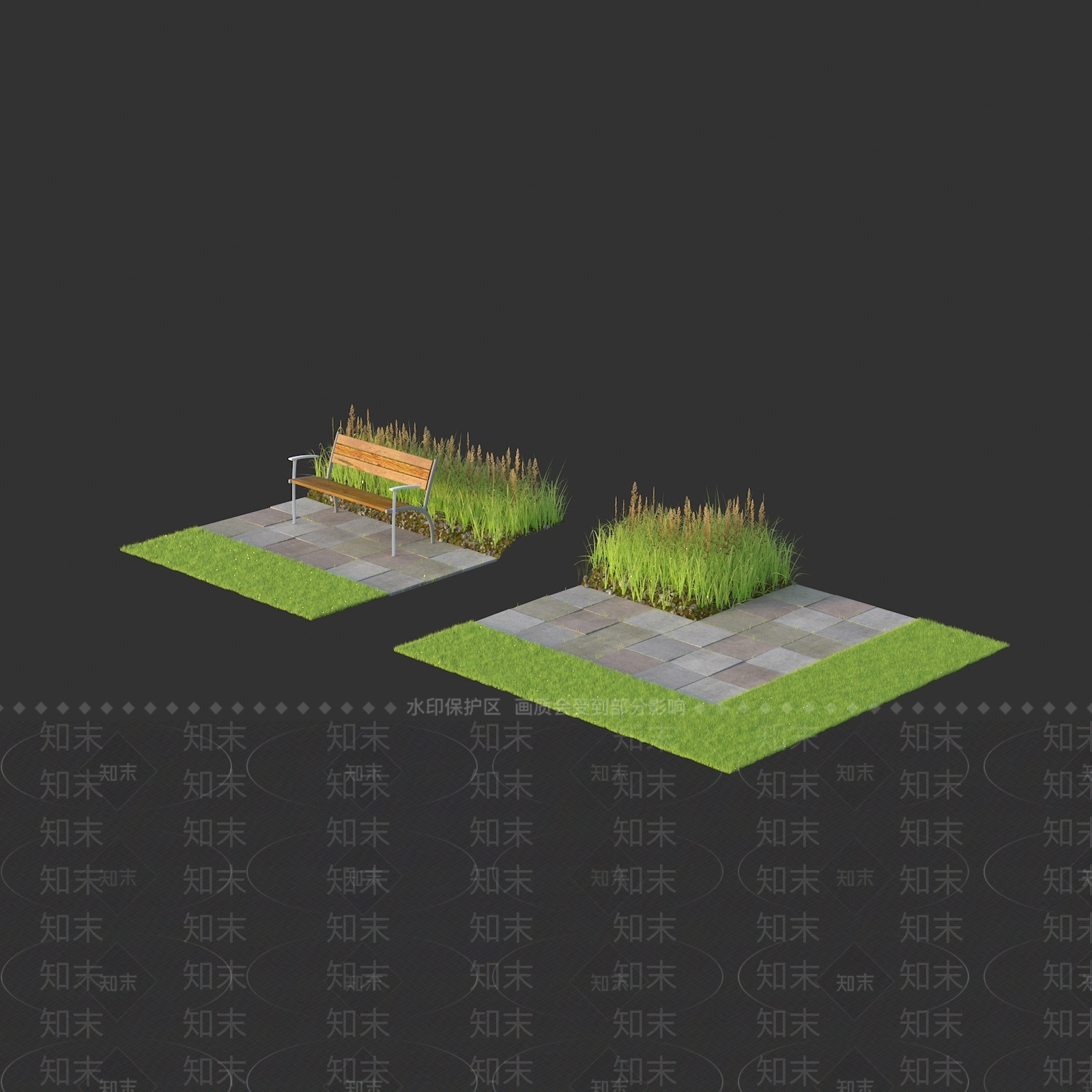 广场公园户外座椅3D模型下载【ID:1158792661】