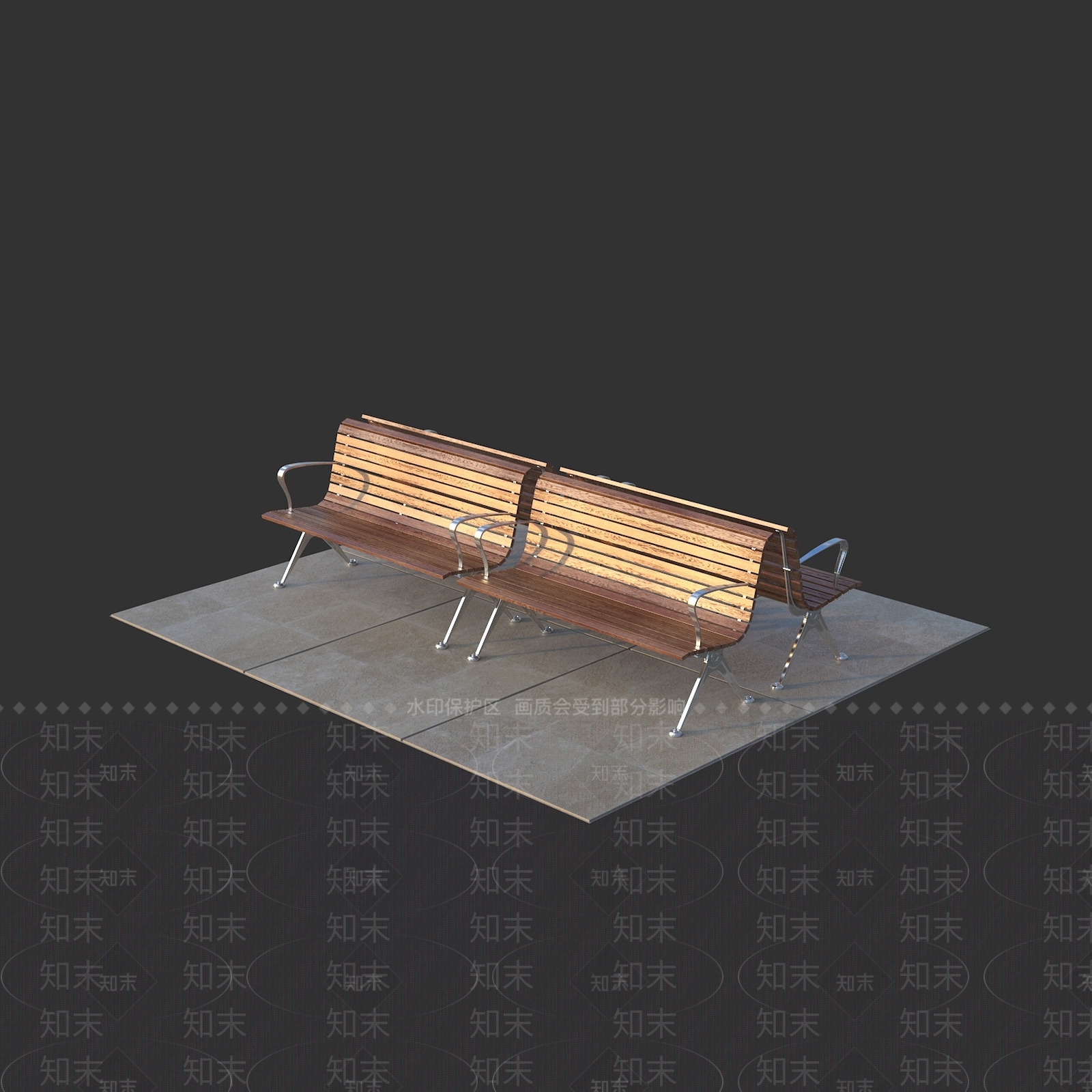 广场公园户外座椅3D模型下载【ID:1158792788】