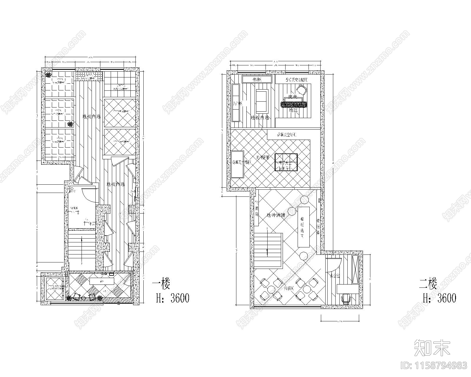 5个家装公司办公展厅平面布局施工图下载【ID:1158794983】