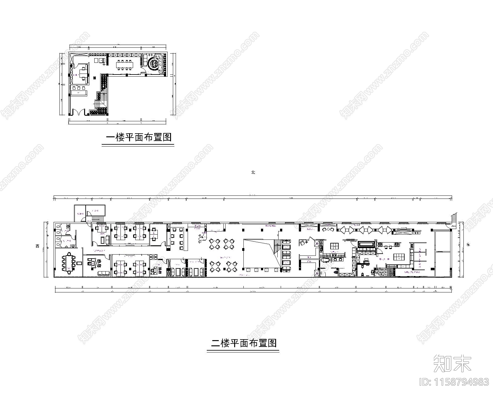 5个家装公司办公展厅平面布局施工图下载【ID:1158794983】