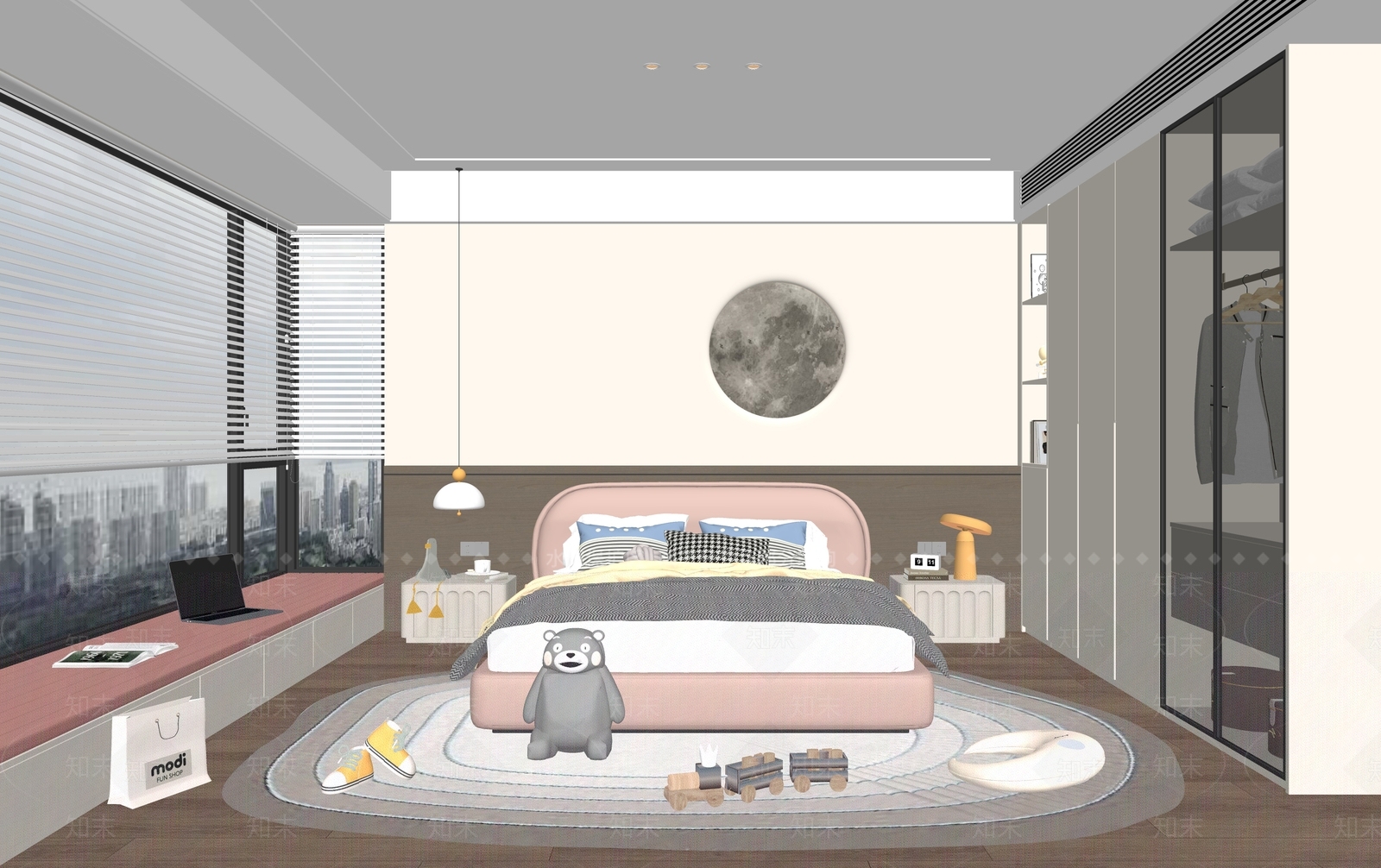 现代女孩房SU模型下载【ID:1158795510】