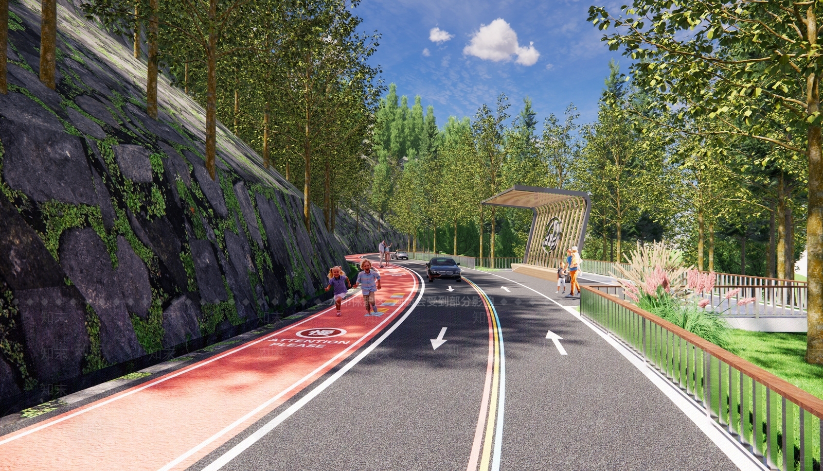 现代乡村风景道SU模型下载【ID:1158796210】