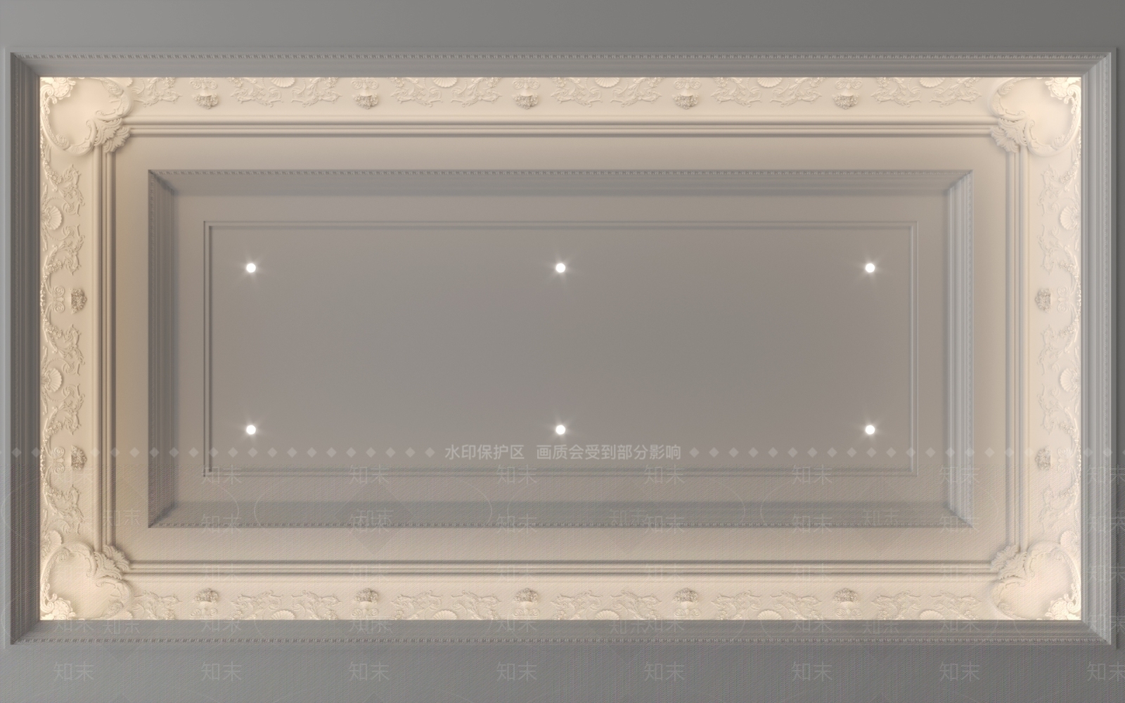 欧式天花吊顶3D模型下载【ID:1158800660】