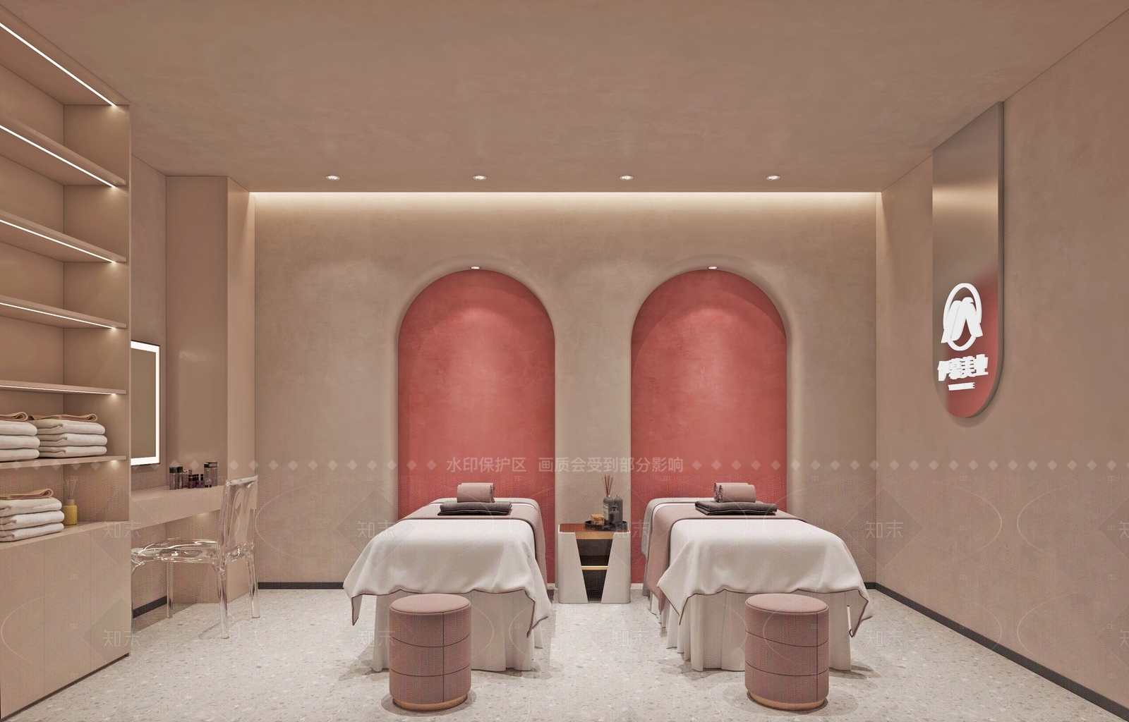 侘寂风美容院3D模型下载【ID:1158805475】