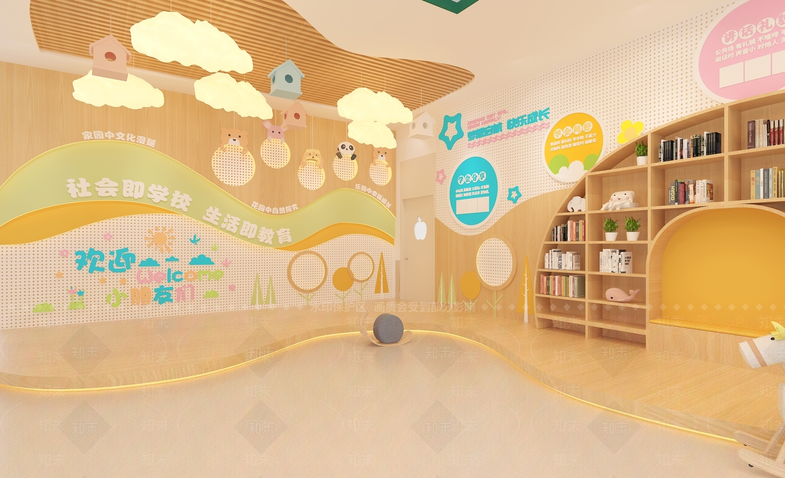 幼儿园内部SU模型下载【ID:1162720986】
