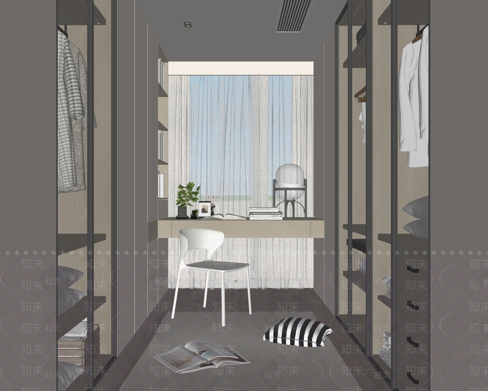 现代衣帽间SU模型下载【ID:1158806911】