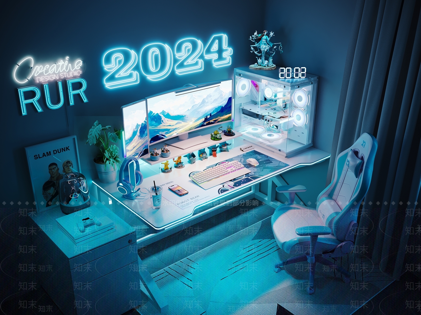 电竞桌3D模型下载【ID:1158807336】