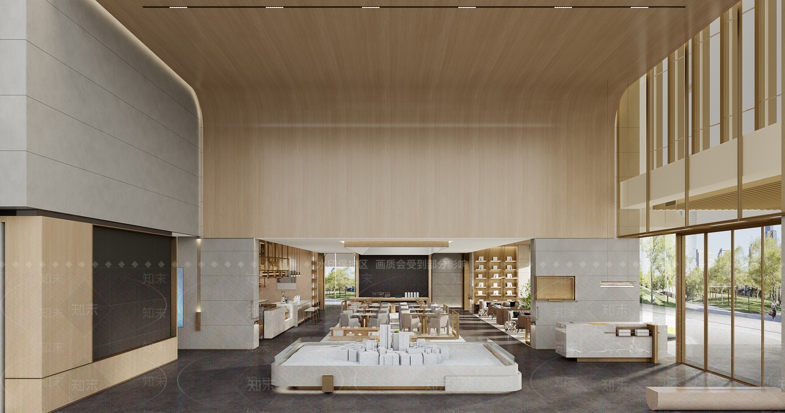 现代售楼处沙盘区3D模型下载【ID:1158810425】