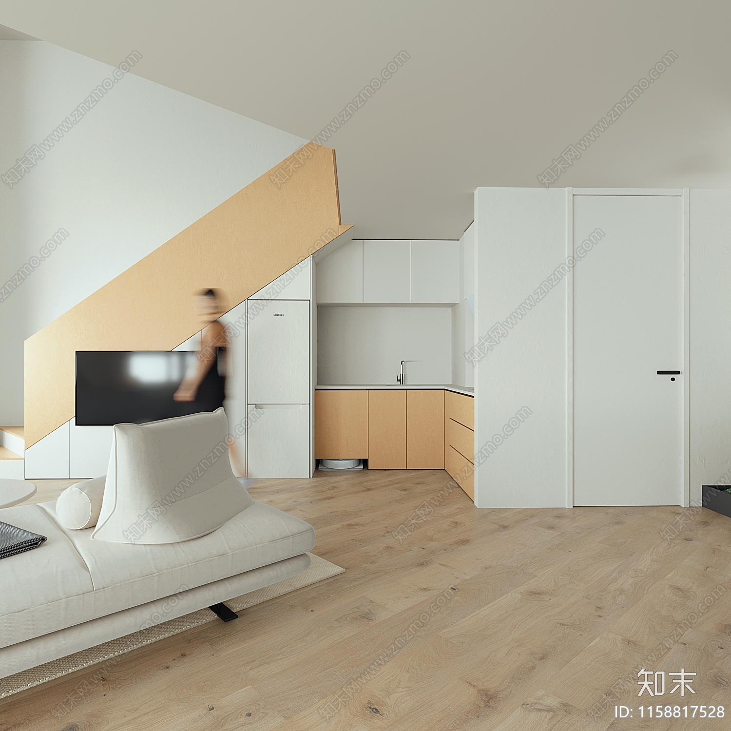 现代客厅国外LOFT公寓3D模型下载【ID:1158817528】