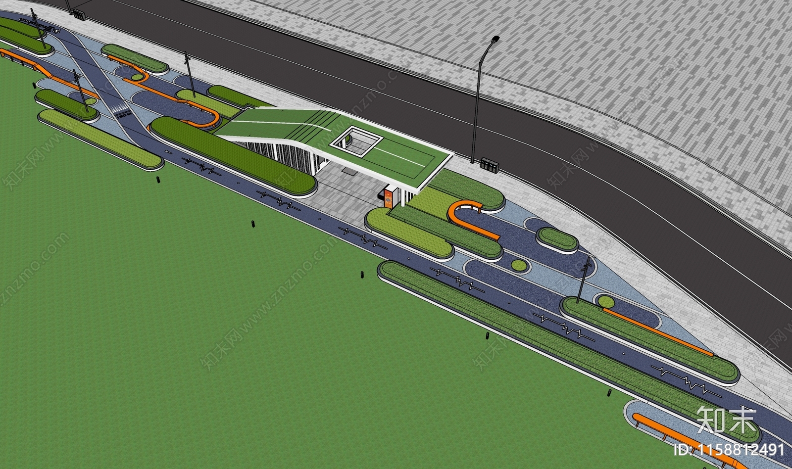现代口袋公园SU模型下载【ID:1158812491】