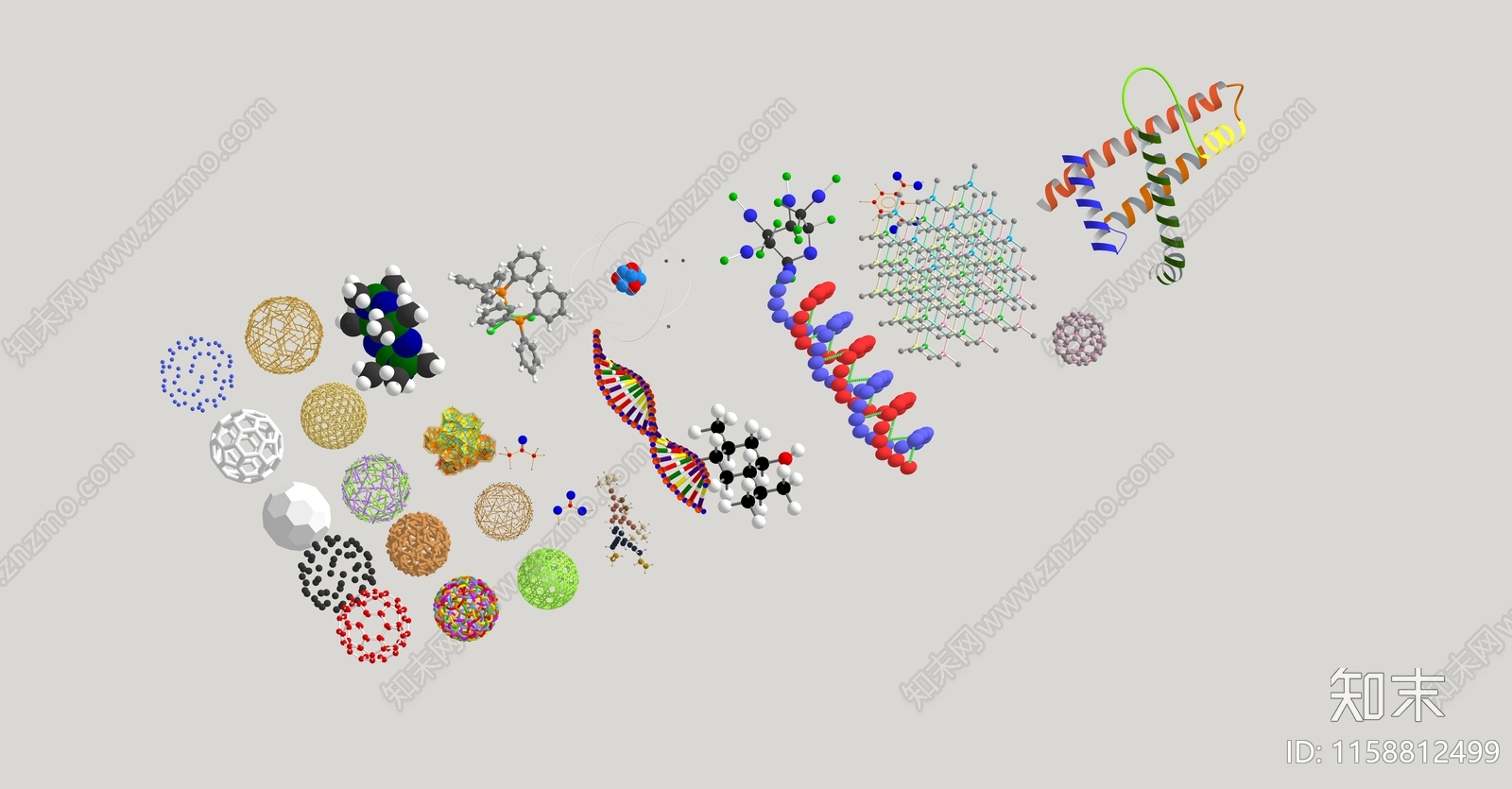 现代分子元素景观小品SU模型下载【ID:1158812499】