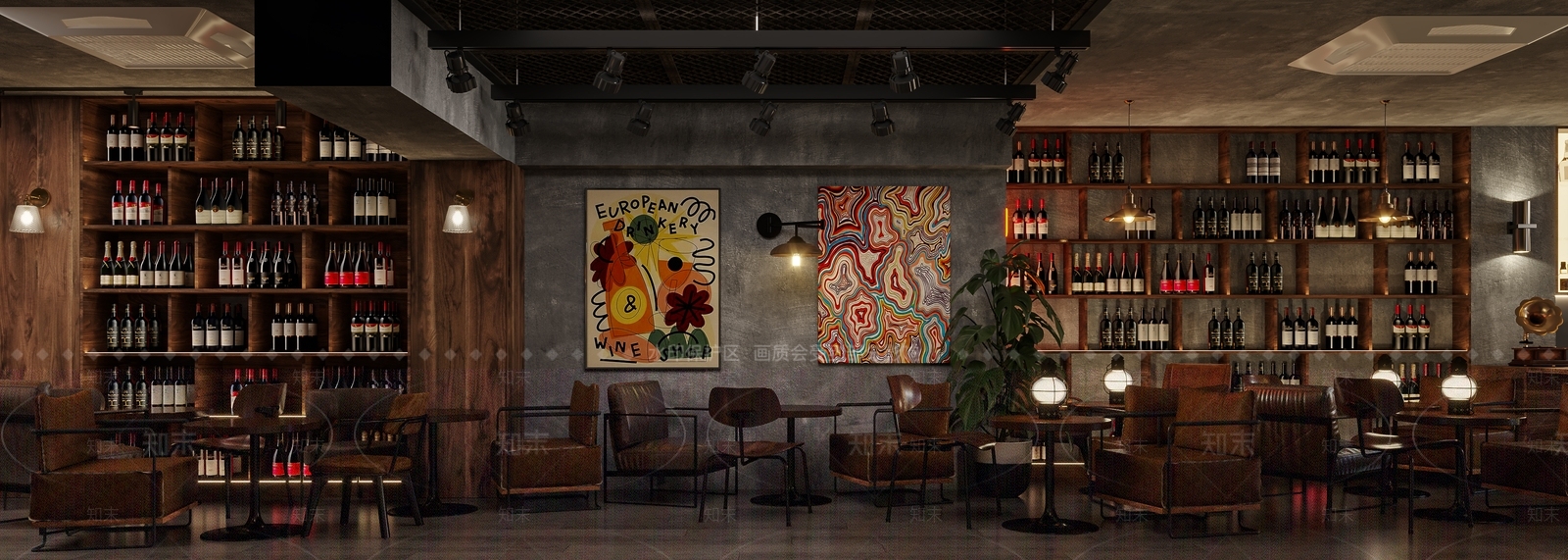 复古工业风酒吧3D模型下载【ID:1158813032】