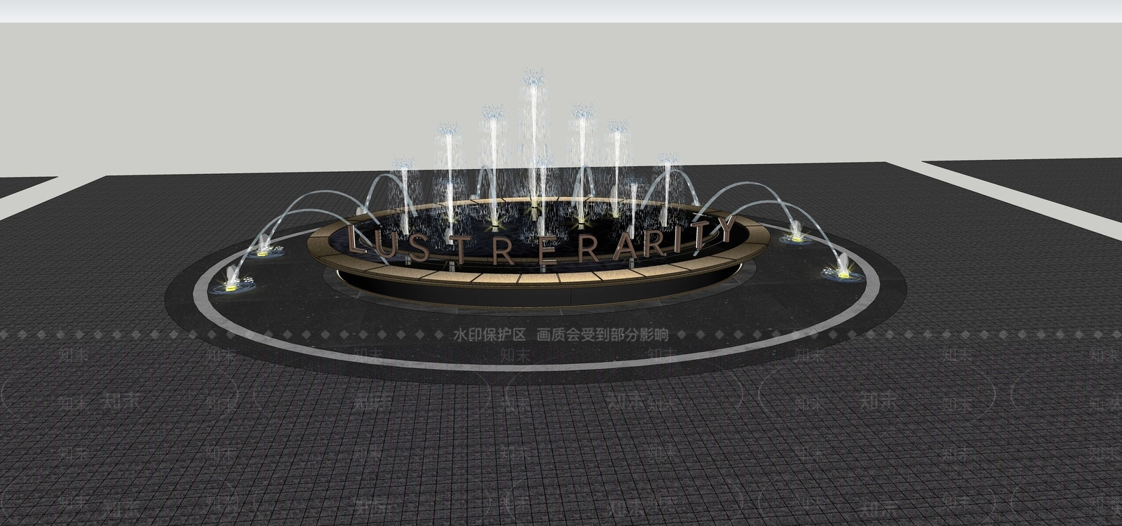 现代酒店入口雕塑小品SU模型下载【ID:1158818401】