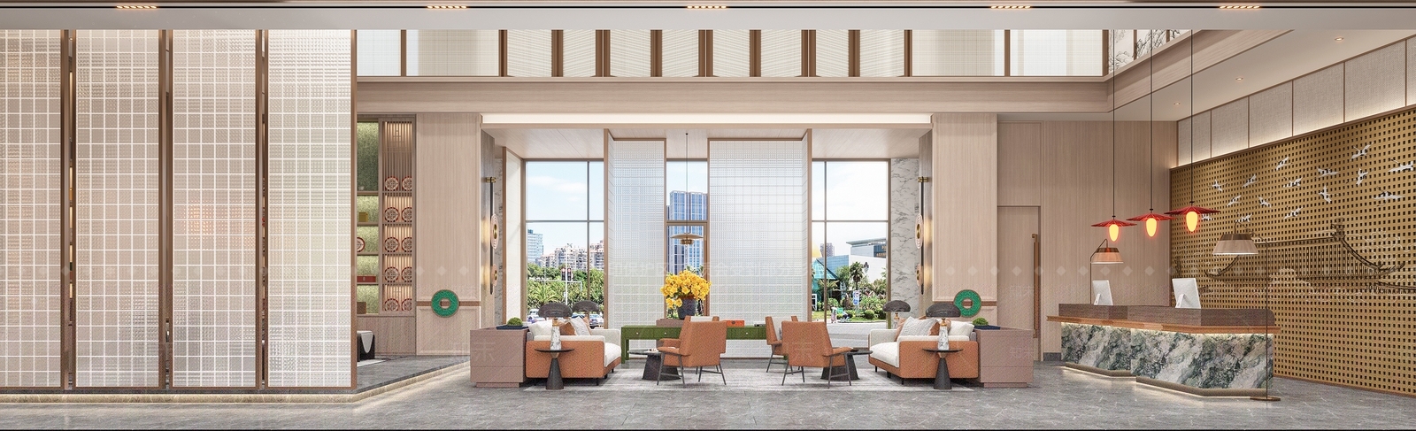 新中式酒店3D模型下载【ID:1158819774】