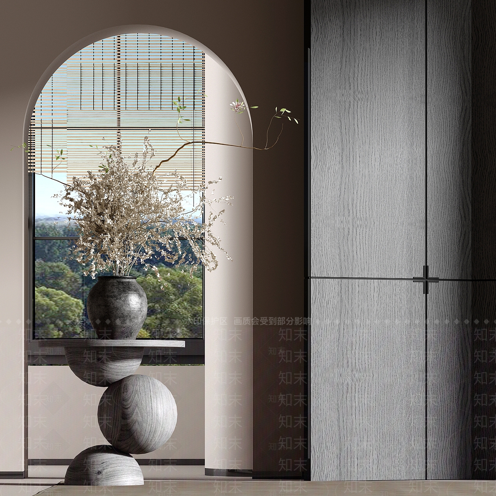 新中式陶瓷花瓶花艺SU模型下载【ID:1158820604】