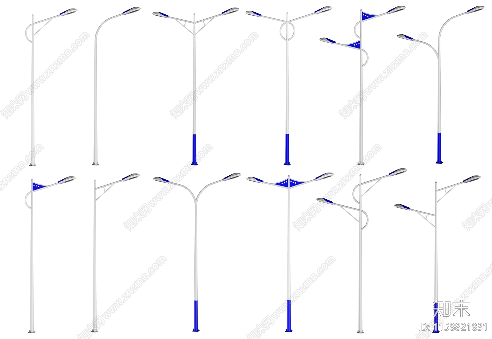 现代路灯SU模型下载【ID:1158821831】