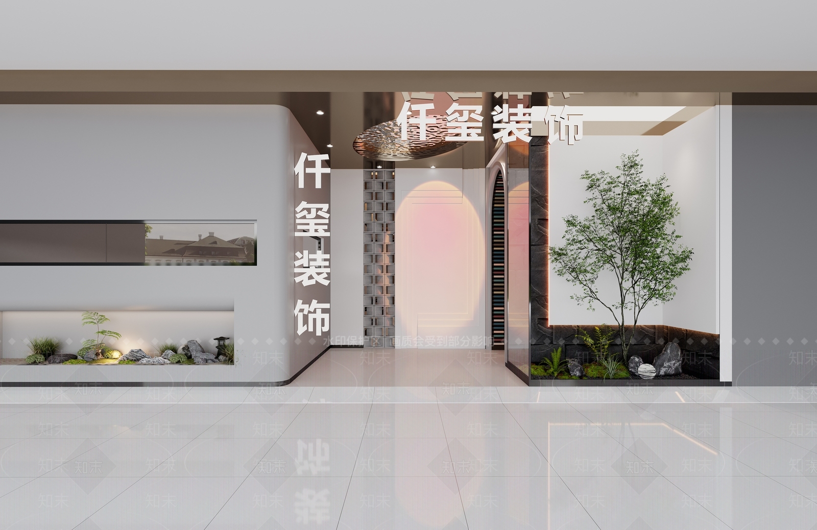 现代装饰设计公司门头3D模型下载【ID:1158823471】