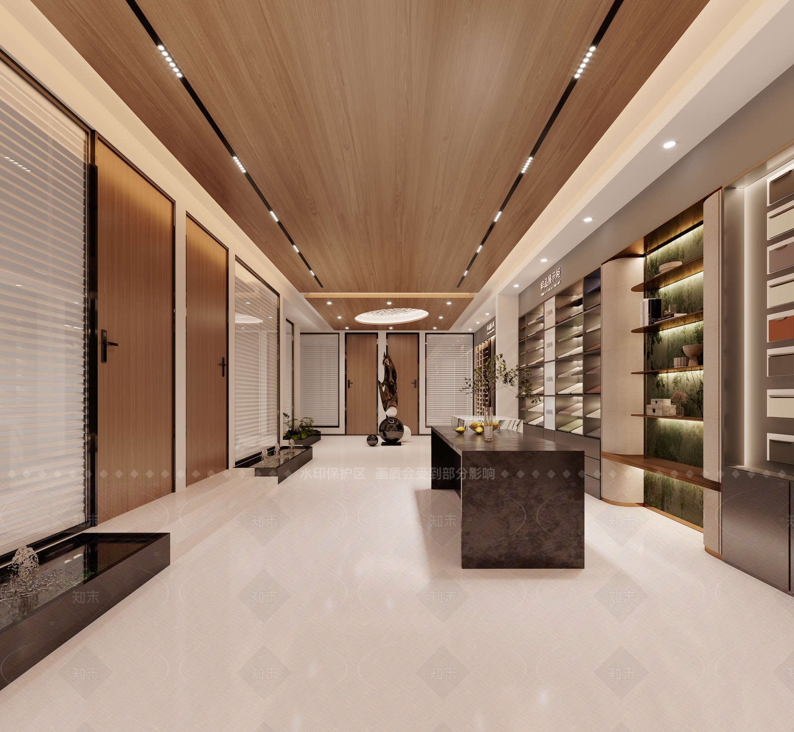 现代设计公司材料展厅3D模型下载【ID:1158823889】