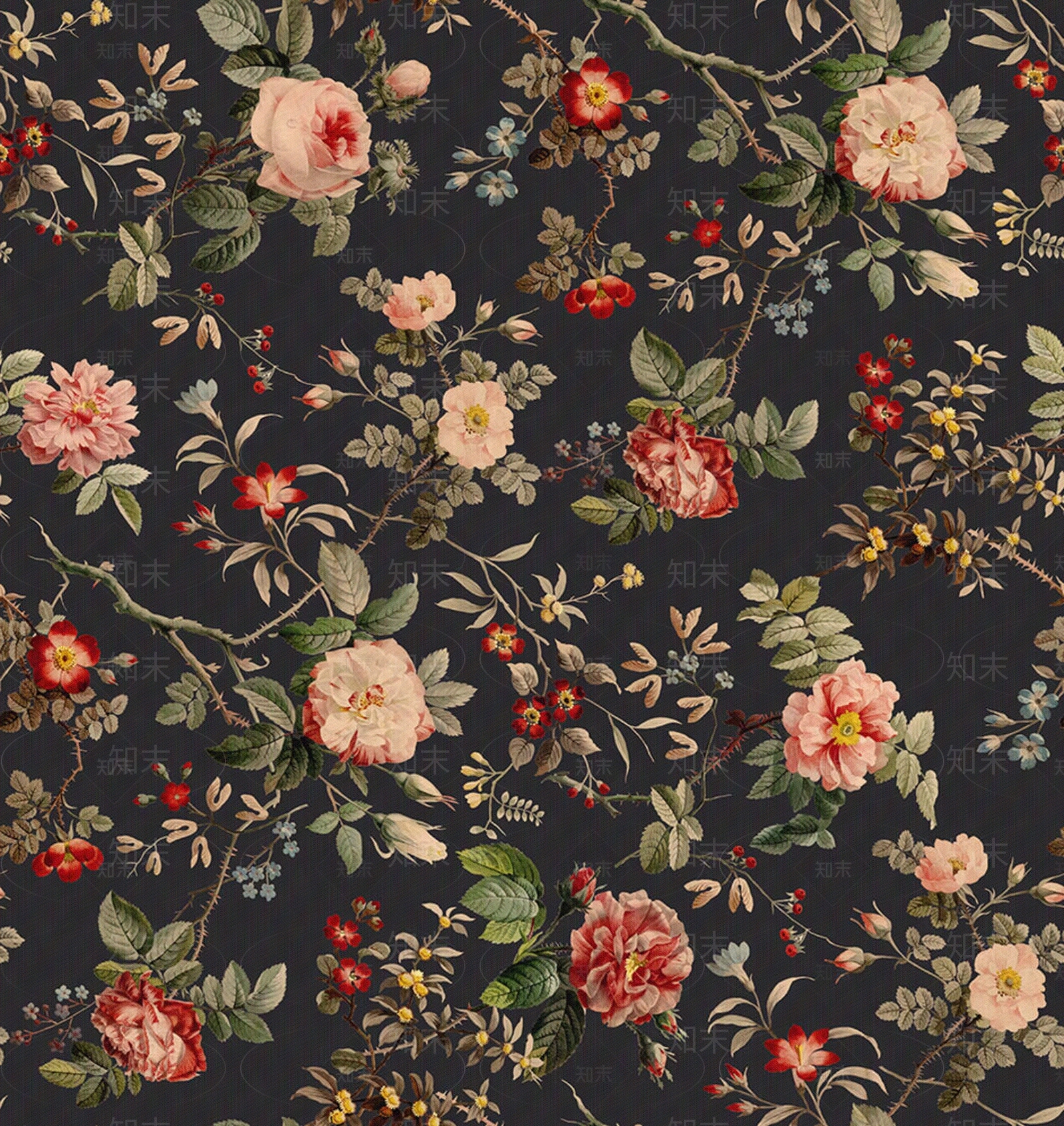 深色系花纹壁纸贴图下载【ID:1158824741】