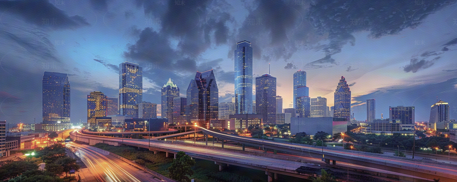 户外城市建筑夜景远景贴图下载【ID:1158827083】