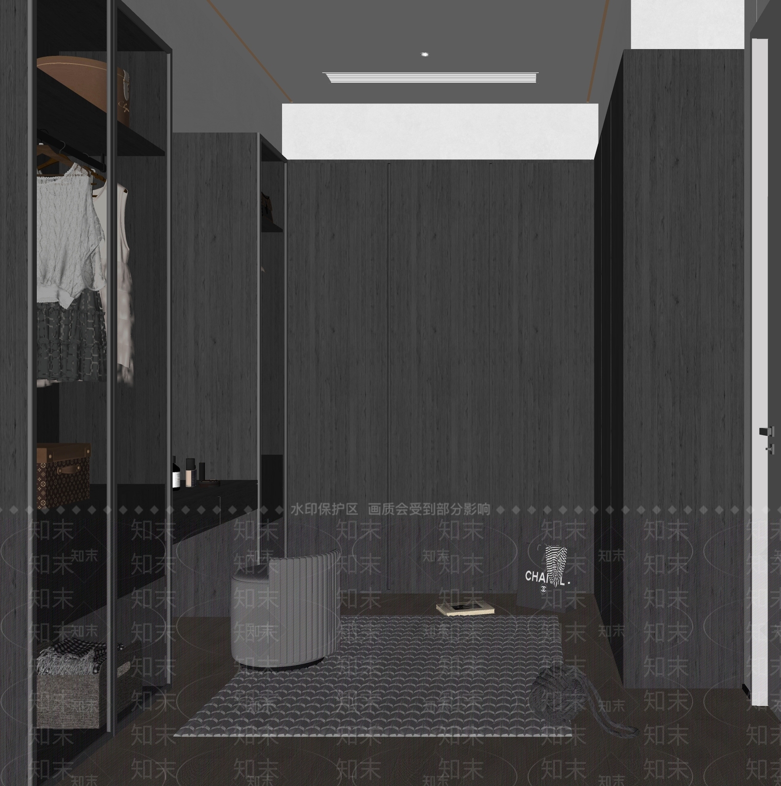 现代衣帽间SU模型下载【ID:1158832035】