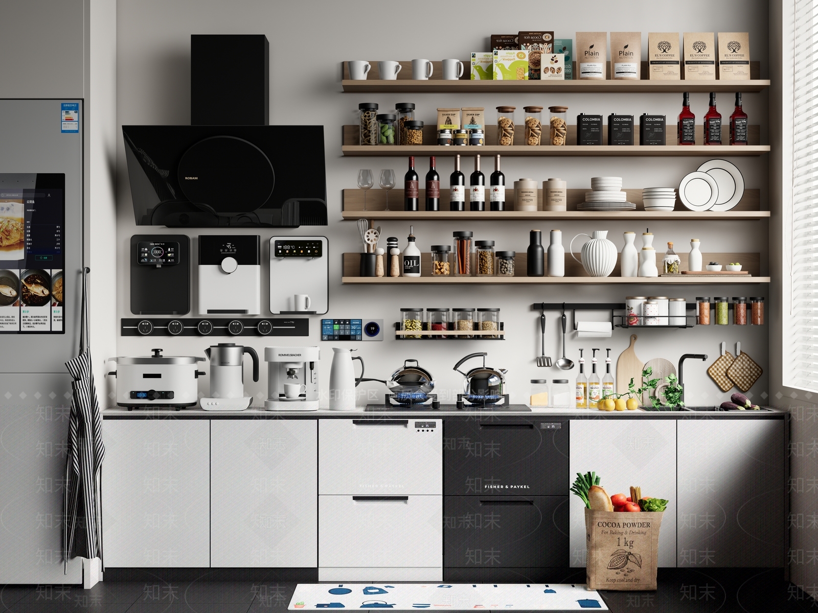 厨房用品组合SU模型下载【ID:1158832400】