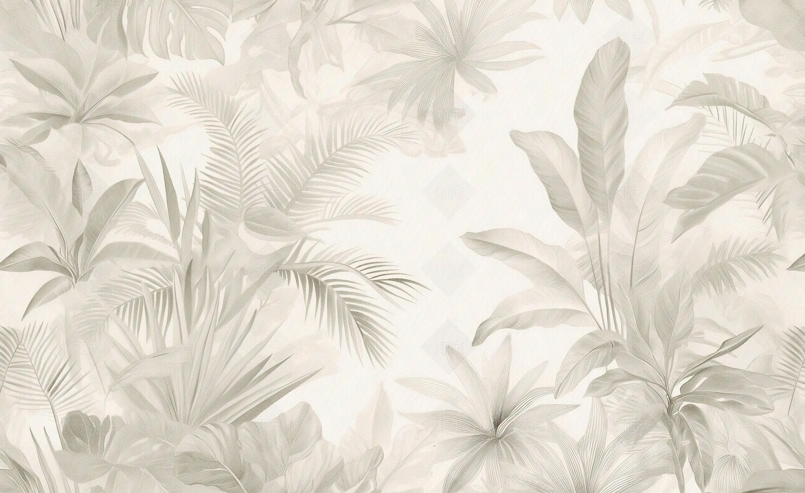 热带雨林文艺植物壁画贴图下载【ID:1158834527】