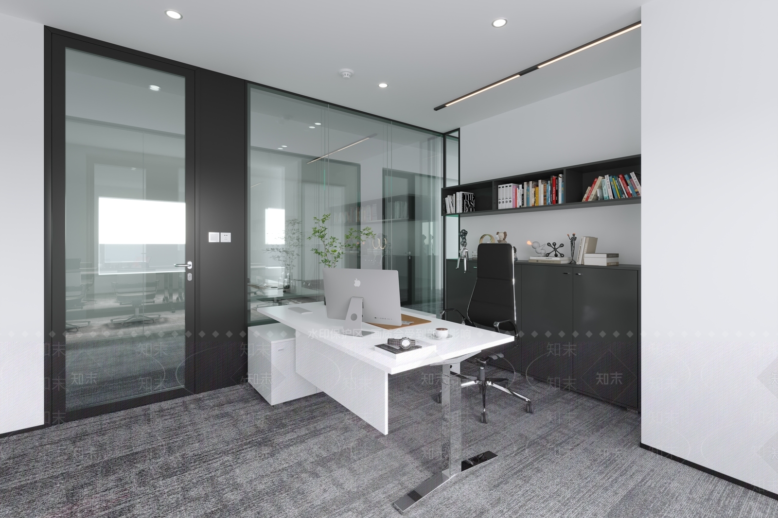 现代轻奢工业风办公室3D模型下载【ID:1158835818】