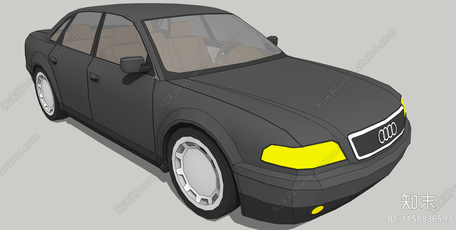 奥迪A8现代汽车SU模型下载【ID:1158836593】