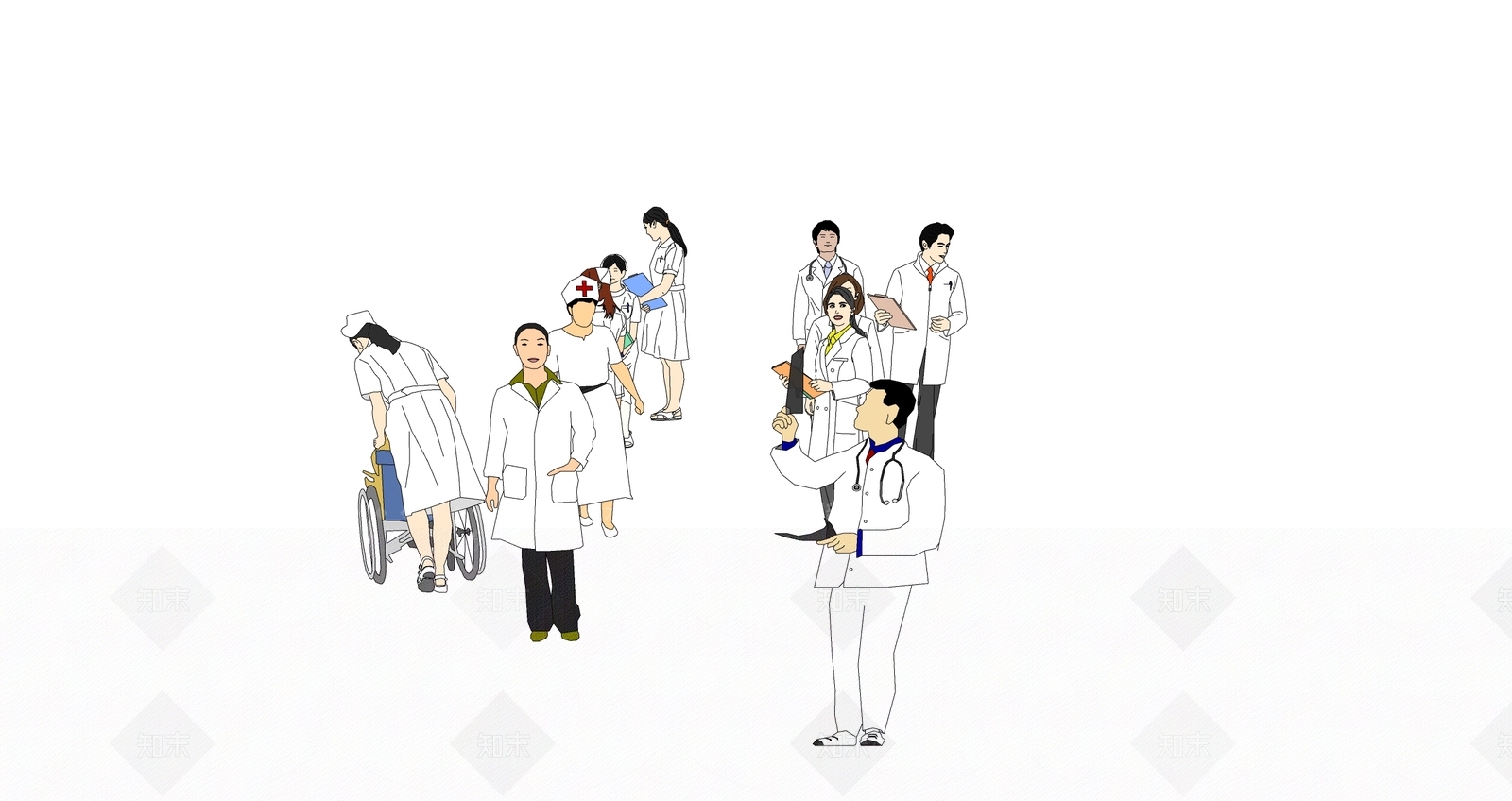 2D人物组合SU模型下载【ID:1158838656】